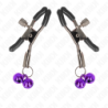 Pinzas Para Pezones Con Doble Campanilla Violeta 6 Cm