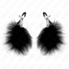 Pinzas Para Pezones Con Pluma Negro 7 Cm