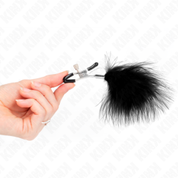 Nippelklemmer med Fjer Sort 7 Cm