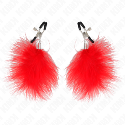 Nippelklemmen met Veer Rood 7 Cm