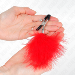 Nippelklemmen met Veer Rood 7 Cm