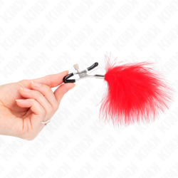Nippelklemmen met Veer Rood 7 Cm