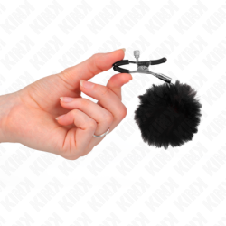 Nippelklemmen mit schwarzem Bommel 6 cm