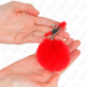 Pinces à tétons avec pompon rouge 6 cm
