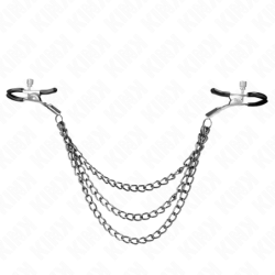 Nippelklemmer med Trippel Kæde Sort 20/23/28 Cm