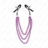 Nippelklemmen Met Driedubbele Ketting Violet 20/23/28 Cm