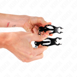 Pinças de Mamilo Estilo Japonês Com Corrente Preta 30 Cm