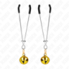 Pinzas Para Pezones Fina Con Cascabel Dorado 7 Cm