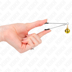 Pinças de Mamilo Finas Com Guizo Dourado 7 Cm