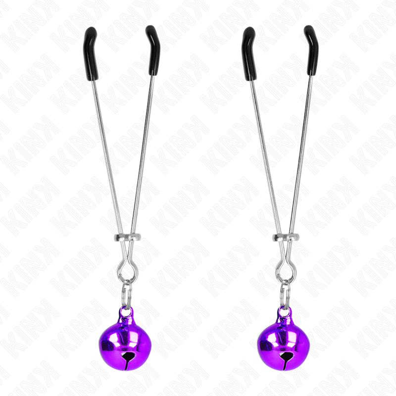 Pinzas Para Pezones Fina Con Cascabel Violeta 7 Cm
