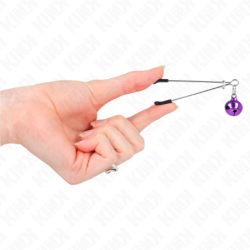 Pinzas Para Pezones Fina Con Cascabel Violeta 7 Cm