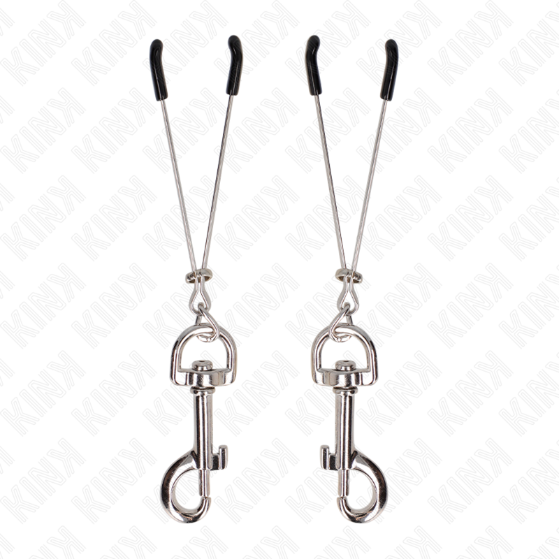 Feine Nippelklemmen mit silbernem Haken 7 cm