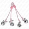Pinze per capezzoli luminose a forma di teschio con campanellino sonoro regolabile rosa / argentato
