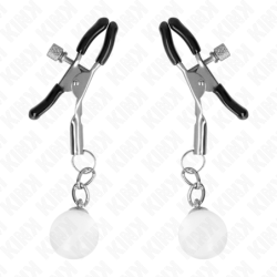 Pinces de mugrons platejades amb penjoll de vidre de 6 cm