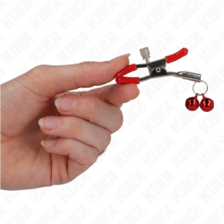 Piros Mellbimbócsipesz Dupla Csengettyűvel Piros 6 Cm