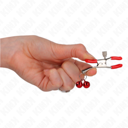 Piros Mellbimbócsipesz Dupla Csengettyűvel Piros 6 Cm