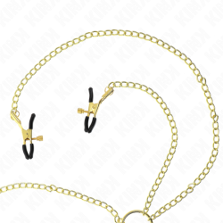 Nippel- och klitoristänger med 4 justerbara fästen, guld