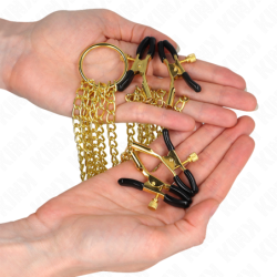 Pinças de Mamilo e Clitóris 4 Engates Ajustável Dourado