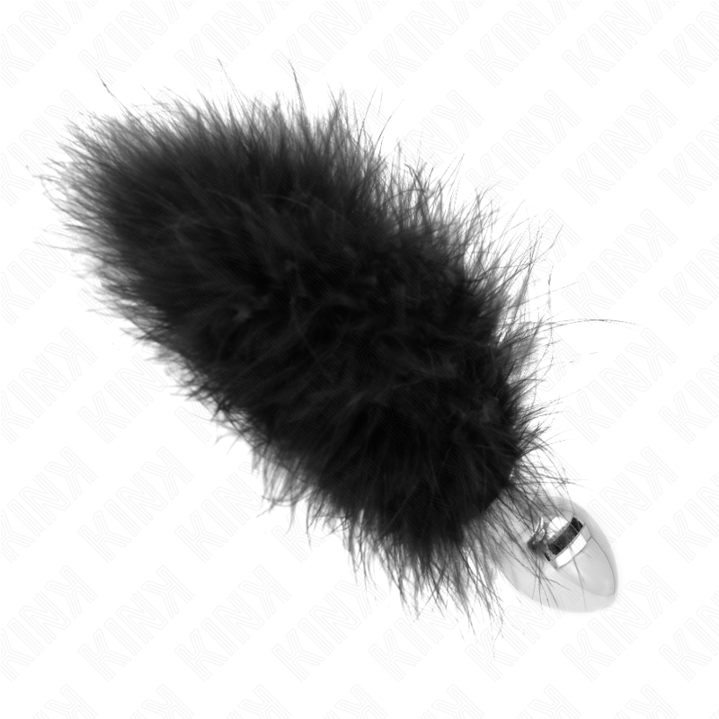 Plug Anal 11 X 7 Cm Acero Inoxidable Con Pluma 11 Cm