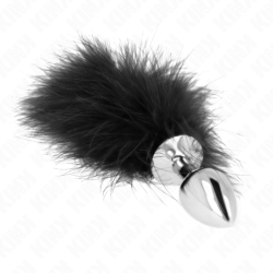 Plug Anal 11 X 7 Cm Acero Inoxidable Con Pluma 11 Cm