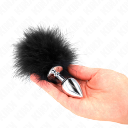 Plug Anal 11 X 7 Cm Acero Inoxidable Con Pluma 11 Cm