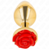 Plug Anal Dorado Rosa Roja Talla L