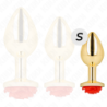 Plug Anal Dourado Rosa Vermelha Tamanho P