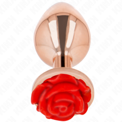 Anal Plug Rosaguld Rød Rose L