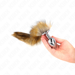 Plug Anal Mărimea L 10 X 4 Cm Cu Coadă Sintetică 40 Cm Maro