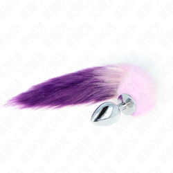 Plug Anal Taille L 10 X 4 Cm Avec Queue Synthétique 40 Cm Violet