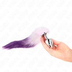 Plug Anal Taille L 10 X 4 Cm Avec Queue Synthétique 40 Cm Violet