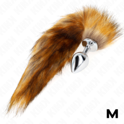 Anale plug maat M 8 X 3.5 Cm met synthetische staart 40 Cm Bruin