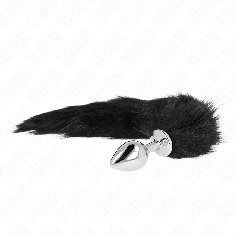 Plug Anal Taille M 8 X 3.5 Cm Avec Queue Synthétique 40 Cm Noir
