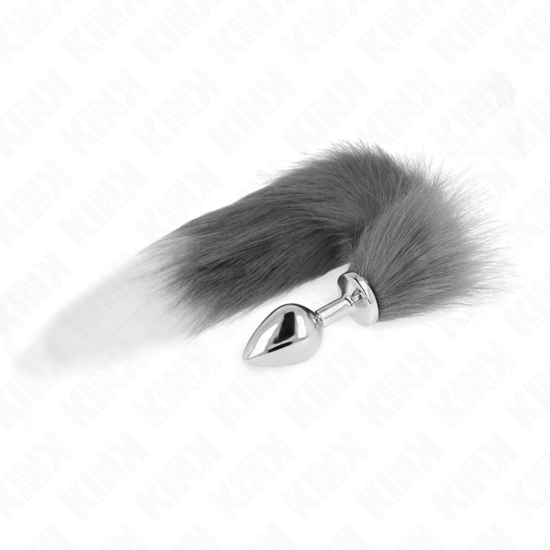 Analni čep Veličina M 8 X 3.5 Cm S Sintetičkim Repom 40 Cm Srebrni I Bijeli