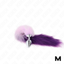 Plug Anal Talla M 8 X 3.5 Cm Con Cola Sintética 40 Cm Violeta