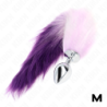 Plug Anal Taille M 8 X 3.5 Cm Avec Queue Synthétique 40 Cm Violet