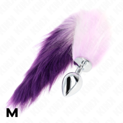 Analinis Kaištis Dydis M 8 X 3.5 Cm Su Sintetine Uodega 40 Cm Violetinė