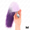 Plug Anal Taille M 8 X 3.5 Cm Avec Queue Synthétique 40 Cm Violet