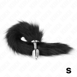 Plug Anal Taille S 7 X 3 Cm Avec Queue Synthétique 40 Cm Noir