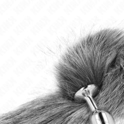 Plug Anal Talla S 7 X 3 Cm Con Cola Sintética 40 Cm Plateado