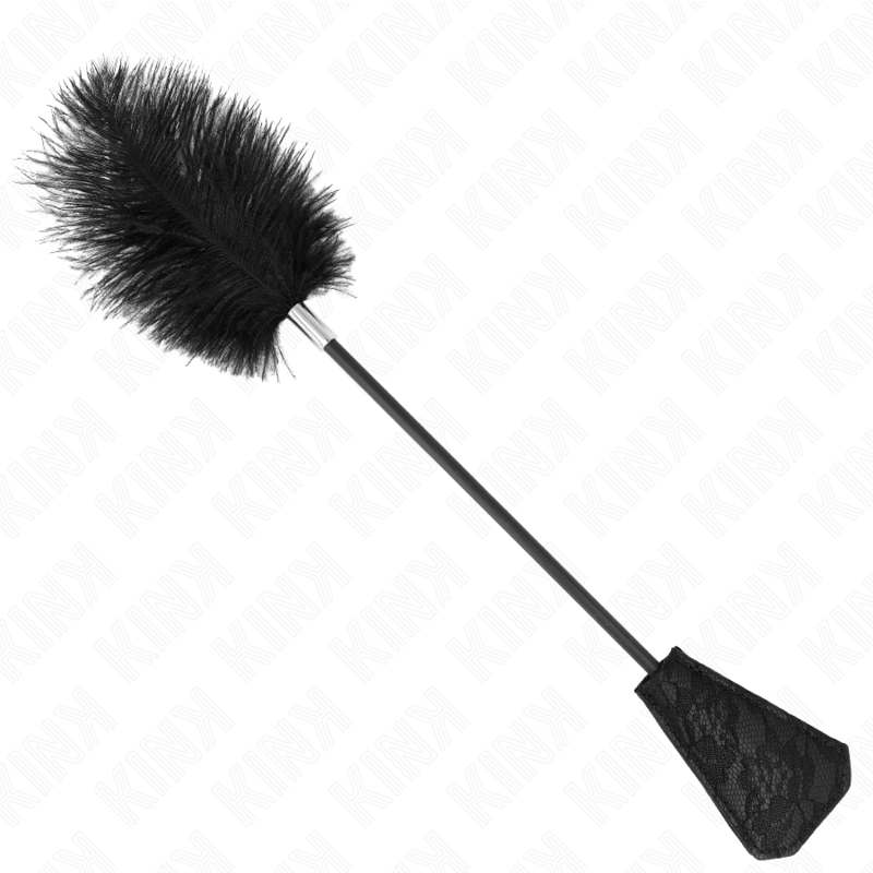 Plumas de Avestruz para Cócegas com Paleta de Renda 56 Cm