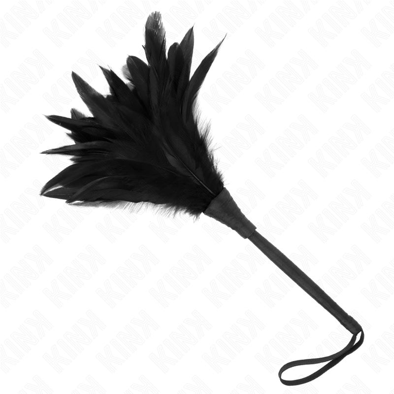 Pene de găină pentru gâdilat în formă de corn de servitoare negru 36 cm