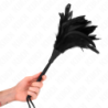 Pene de găină pentru gâdilat în formă de corn de servitoare negru 36 cm