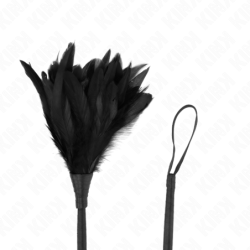 Pene de găină pentru gâdilat în formă de corn de servitoare negru 36 cm