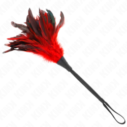 Pihe tollak csiklandozáshoz, szobalány szarv formájú, piros, 36 cm