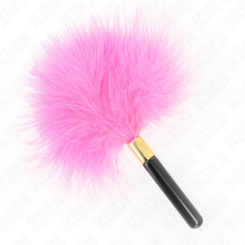 Plumes Chatouilles Métal Doré Fuchsia 18 Cm