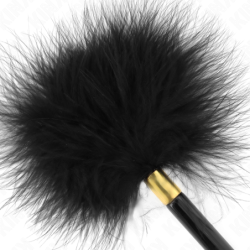 Plumes Chatouilles Métal Doré Noir 18 Cm