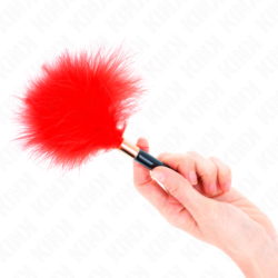 Plumas Para Cócegas Metal Dourado Vermelho 18 Cm