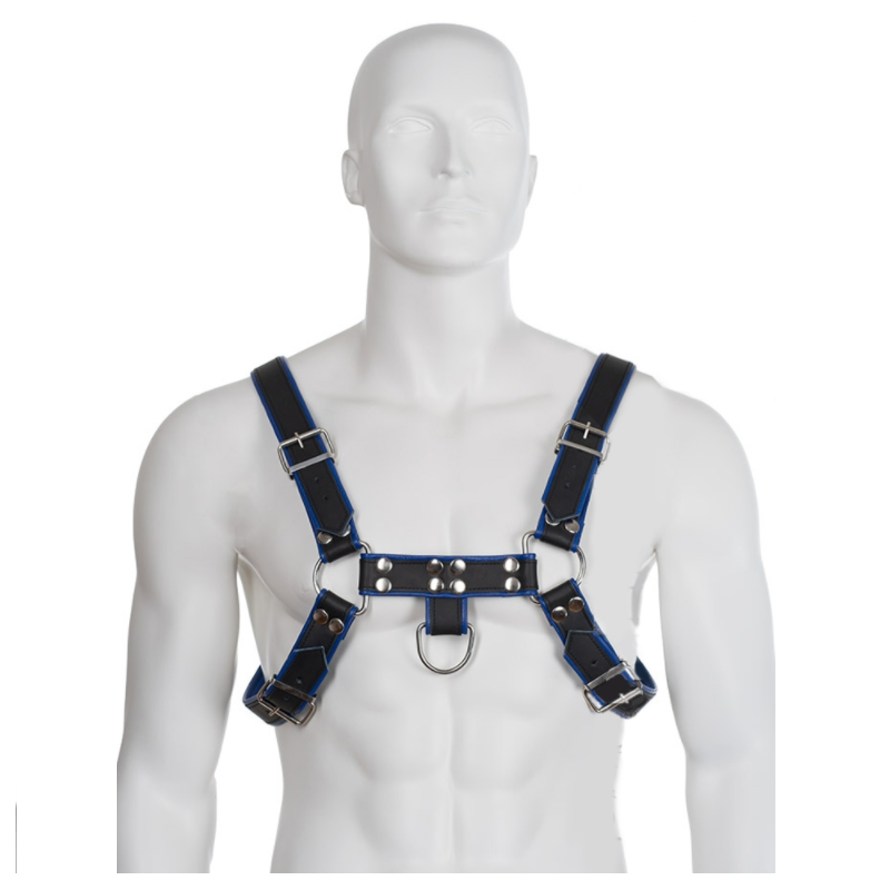 Szelki Skórzane Niebiesko-Czarne Chest Bulldog Szelki Skórzane Niebiesko-Czarne Chest Bulldog