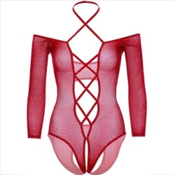 Body Crotchless s červeným leskom